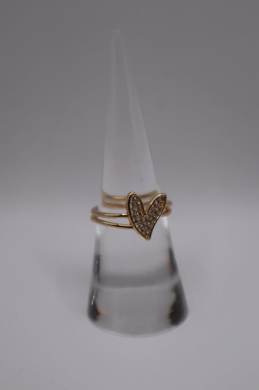 Double Band Heart Ring