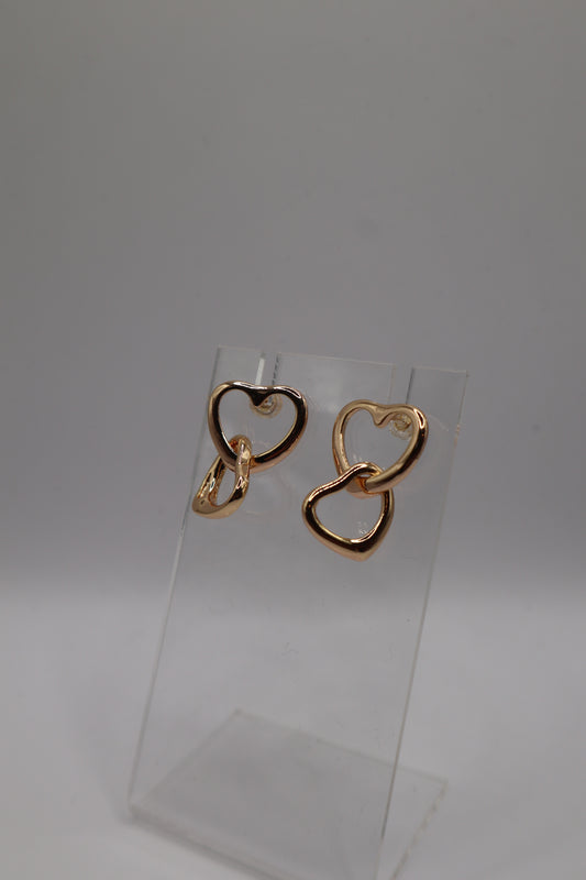 Double Gold Love Earrings